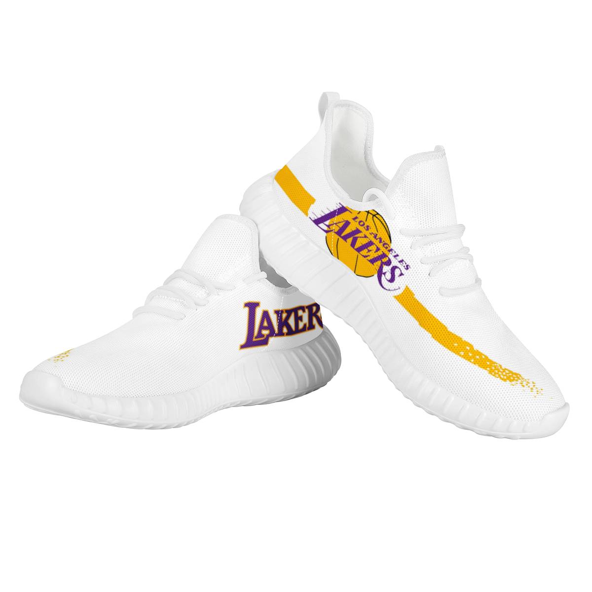 Women's Los Angeles Lakers Mesh Knit Sneakers/Shoes 002